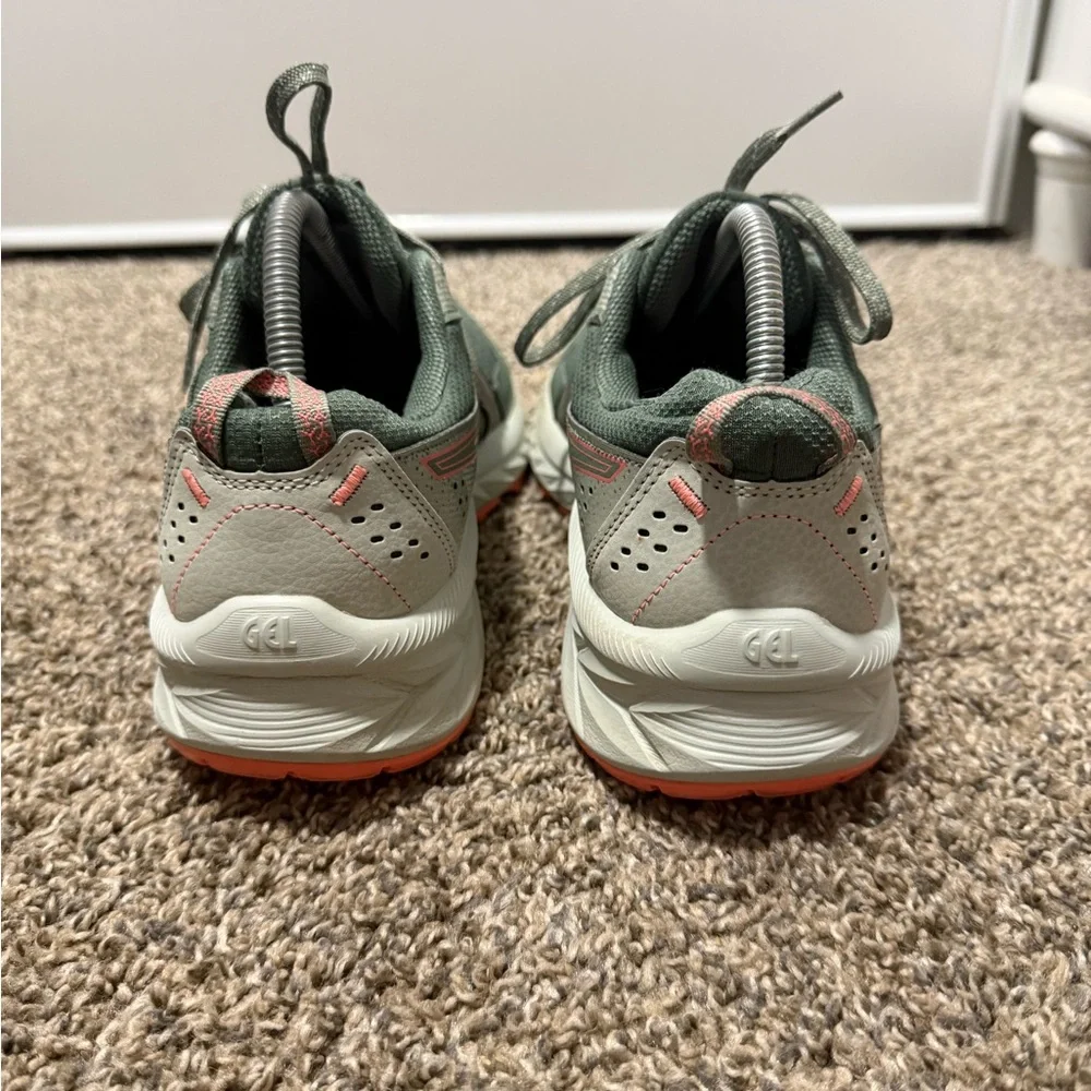 Asics gel-venture 9 Women's Trail Running Shoes - Olive Green with  Coral - Picture 5 of 8